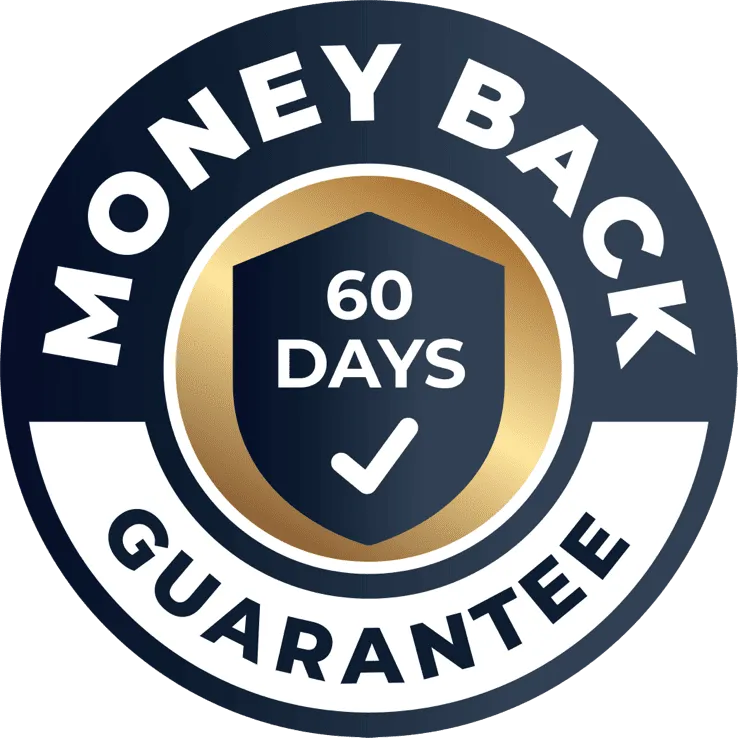 60-day money back guarantee badge